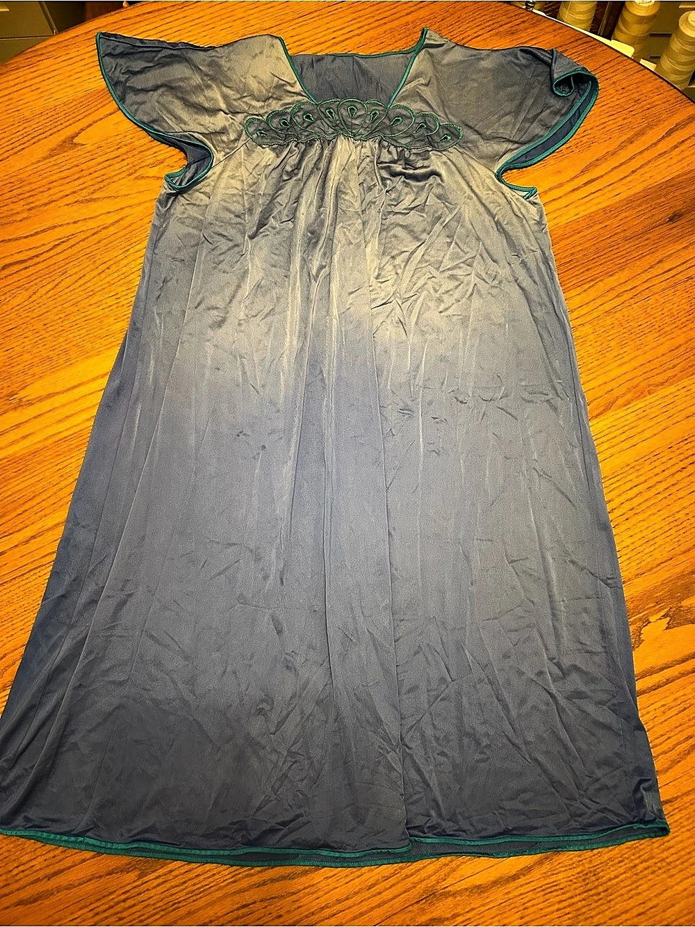 Vintage Shadowline Blue Maxi Nightgown Medium